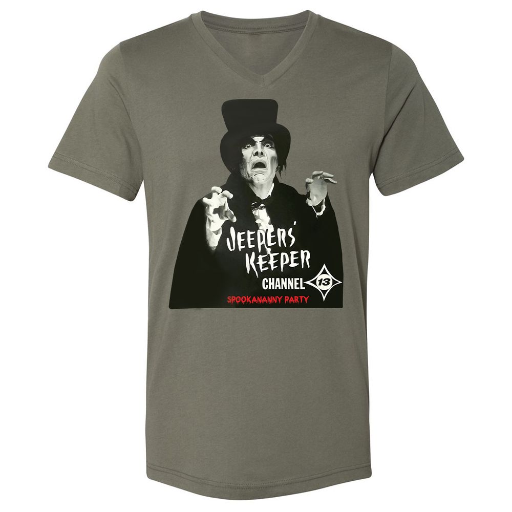 Unisex V-Neck T-Shirt - KNS5PTZA - Military Green - 10