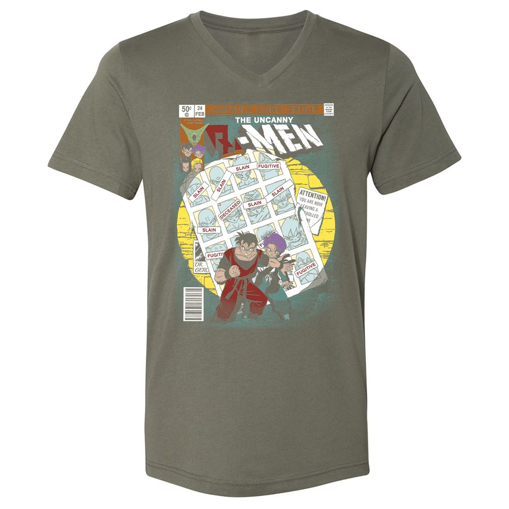 Unisex V-Neck T-Shirt - 7YNADEEL - Military Green - 10