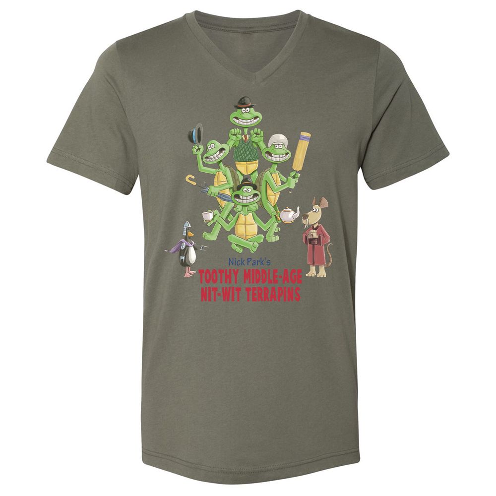 Unisex V-Neck T-Shirt - 3EB1U517 - Military Green - 10