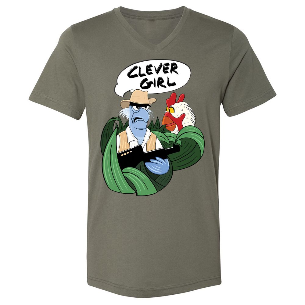 Unisex V-Neck T-Shirt - ZTP5KQZD - Military Green - 10