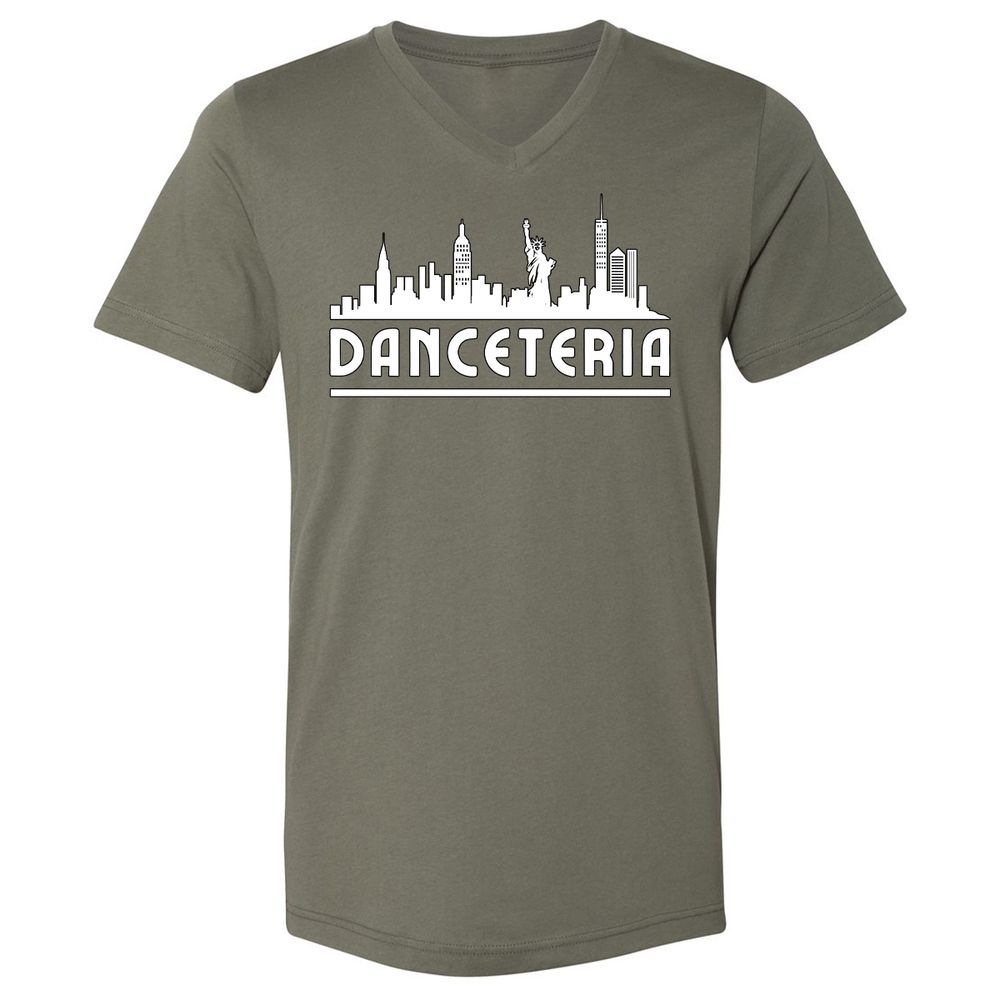 Unisex V-Neck T-Shirt - 3DXNQJ8W - Military Green - 10