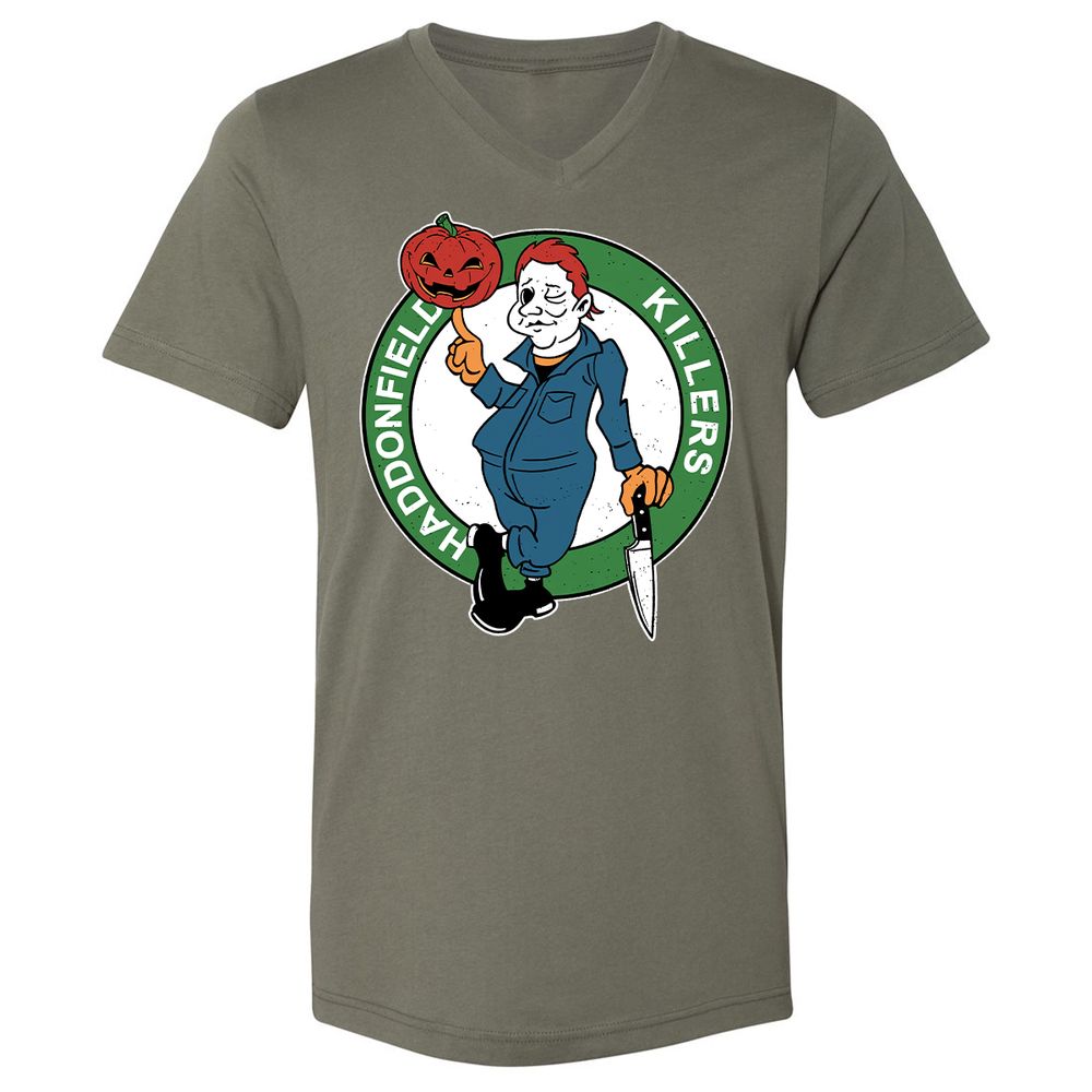 Unisex V-Neck T-Shirt - 4STAE2JW - Military Green - 10