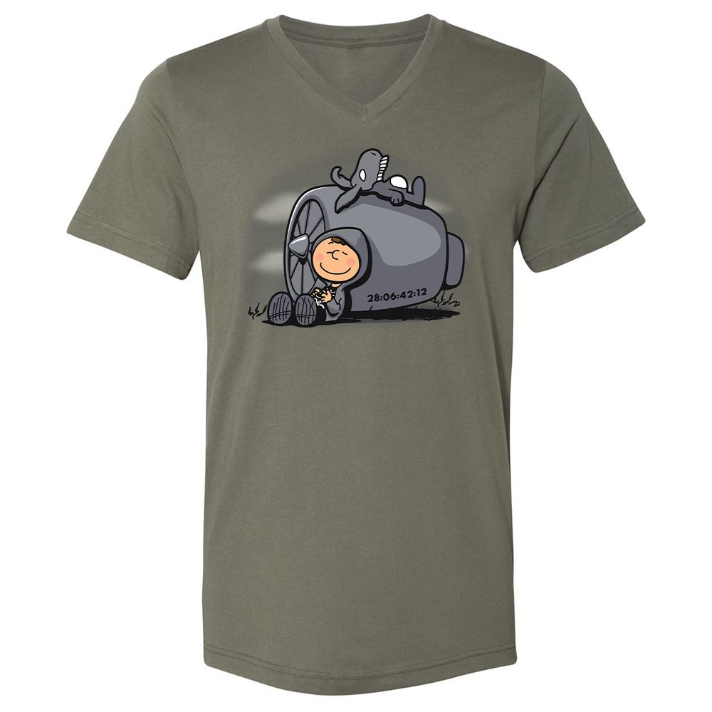 Unisex V-Neck T-Shirt - 42AFLYKU - Military Green - 10