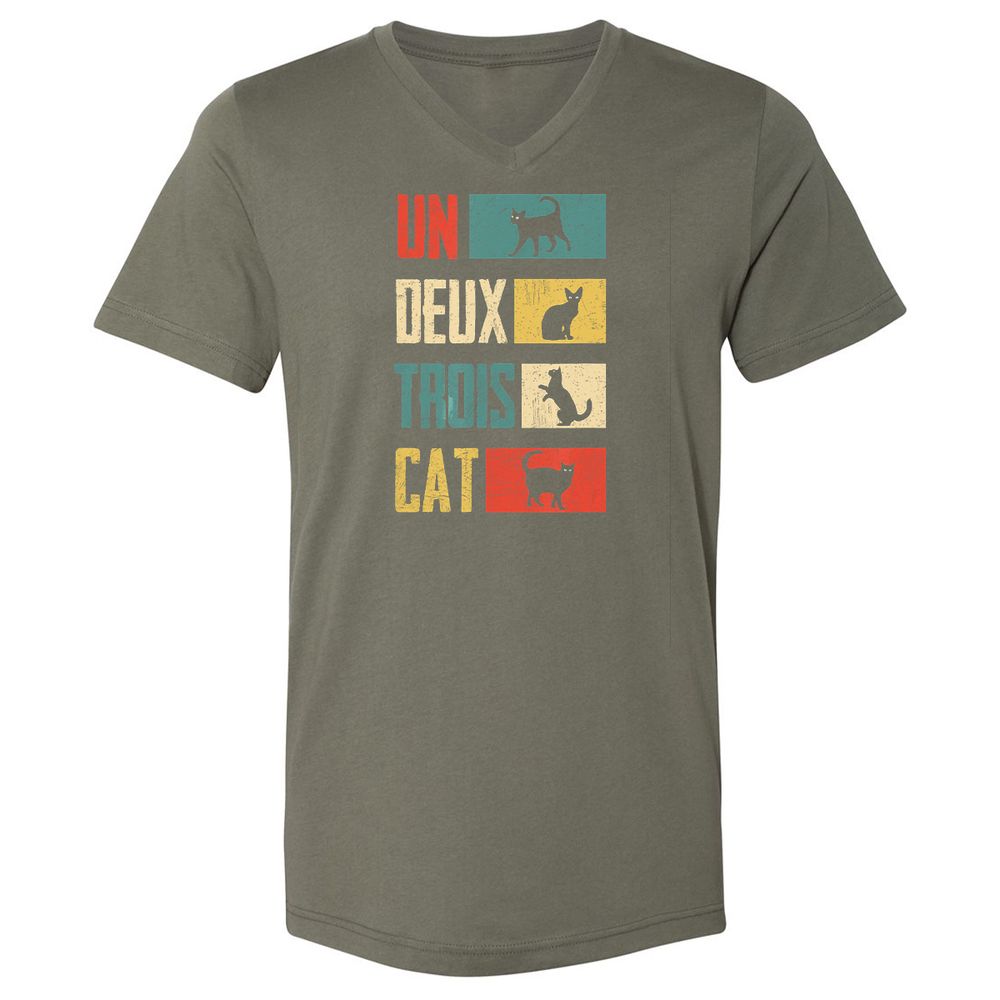 Unisex V-Neck T-Shirt - 3EXCAQLE - Military Green - 10