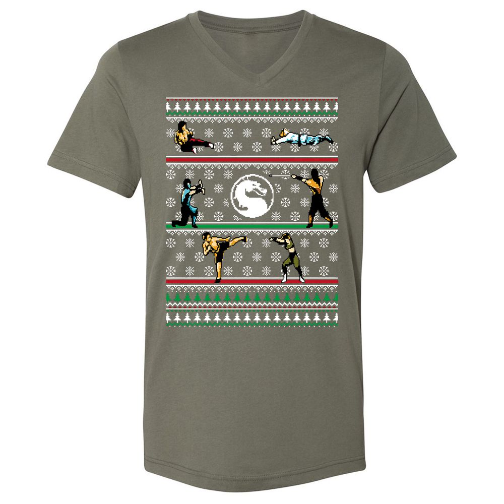 Unisex V-Neck T-Shirt - FEUL3ETK - Military Green - 10
