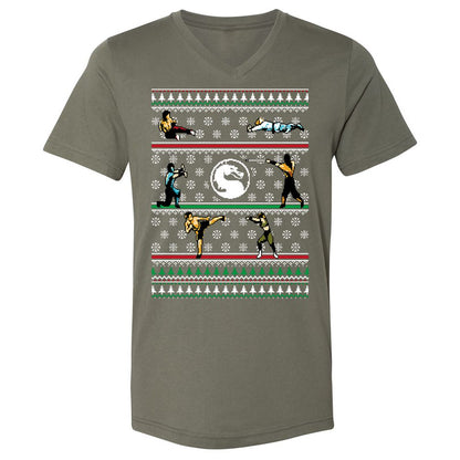 Unisex V-Neck T-Shirt - FEUL3ETK - Military Green - 10