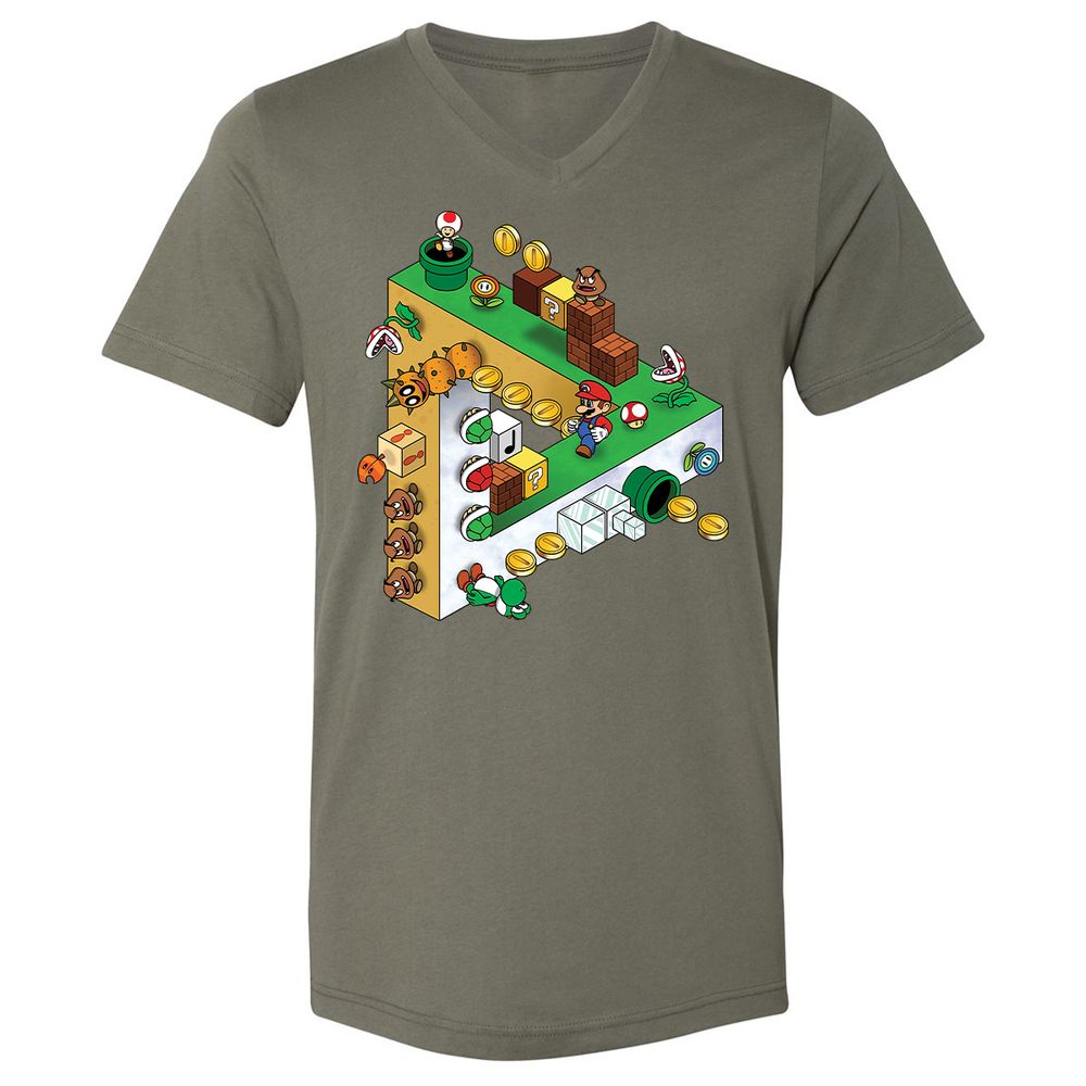 Unisex V-Neck T-Shirt - 9BHGWU5W - Military Green - 10