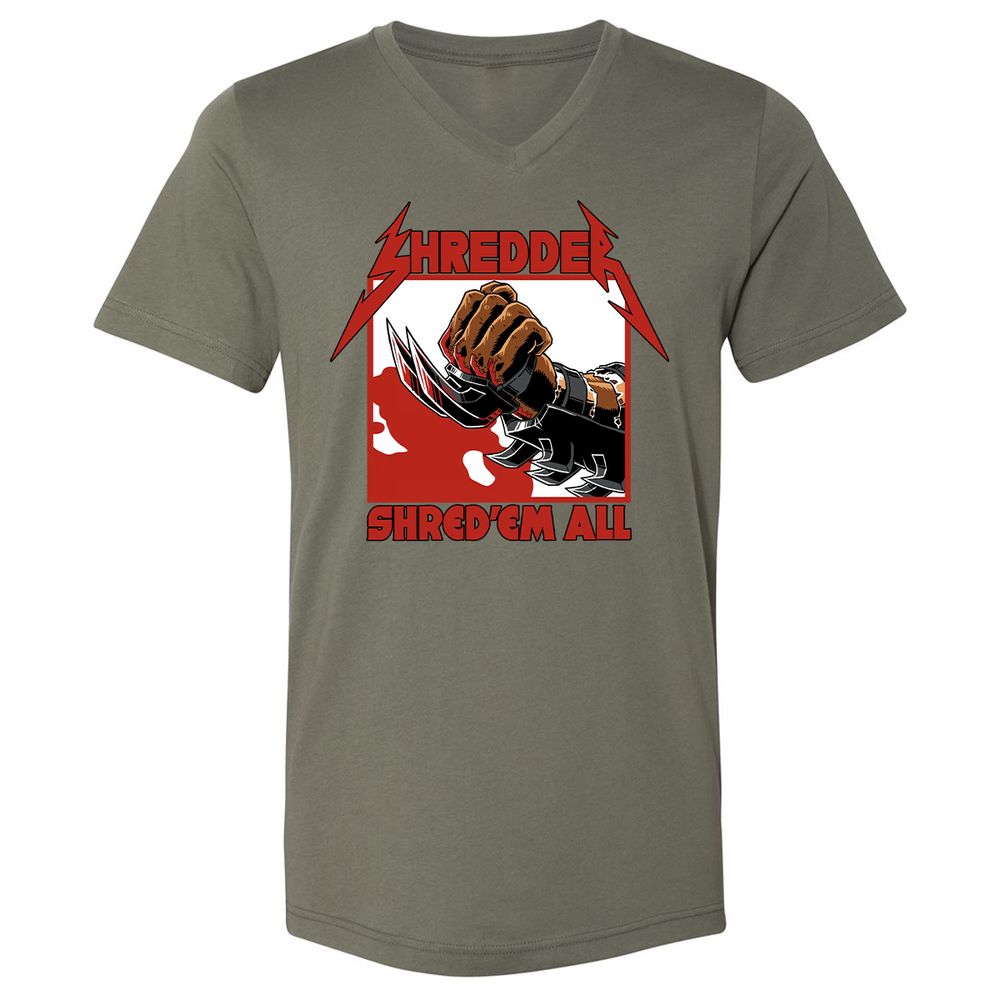 Unisex V-Neck T-Shirt - 5F86H2PV - Military Green - 10