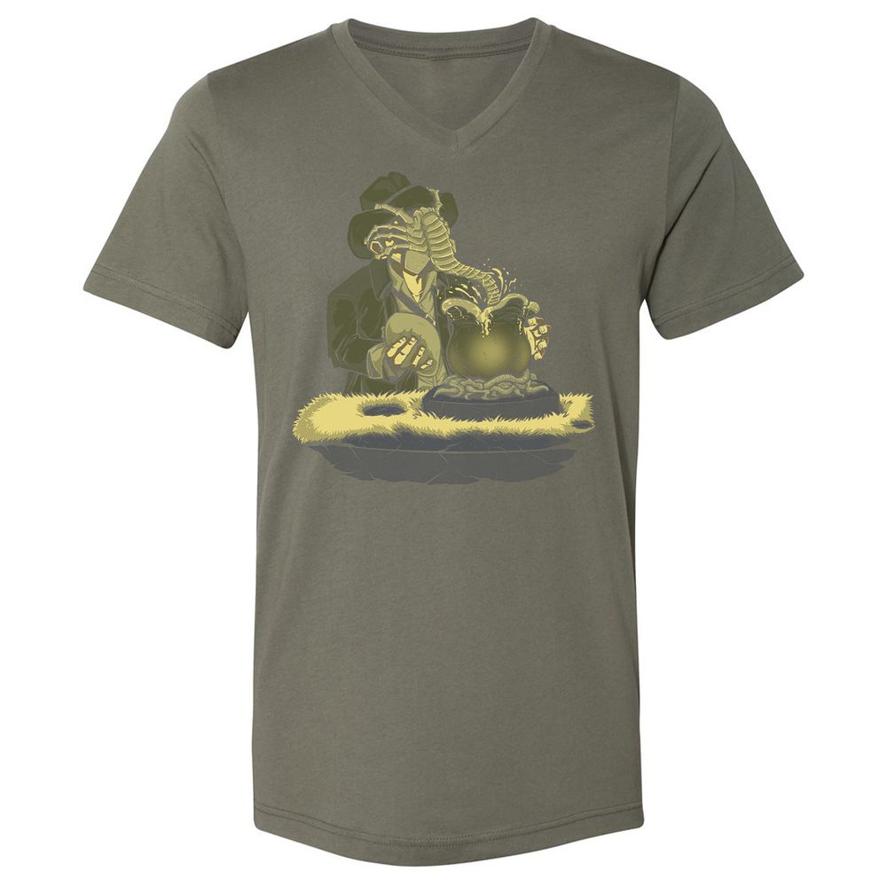 Unisex V-Neck T-Shirt - 33Q1ERK5 - Military Green - 10