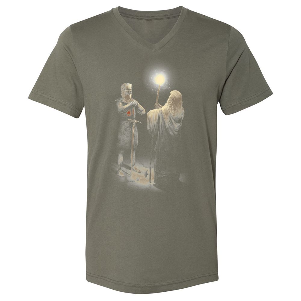 Unisex V-Neck T-Shirt - QC11VX4Q - Military Green - 10