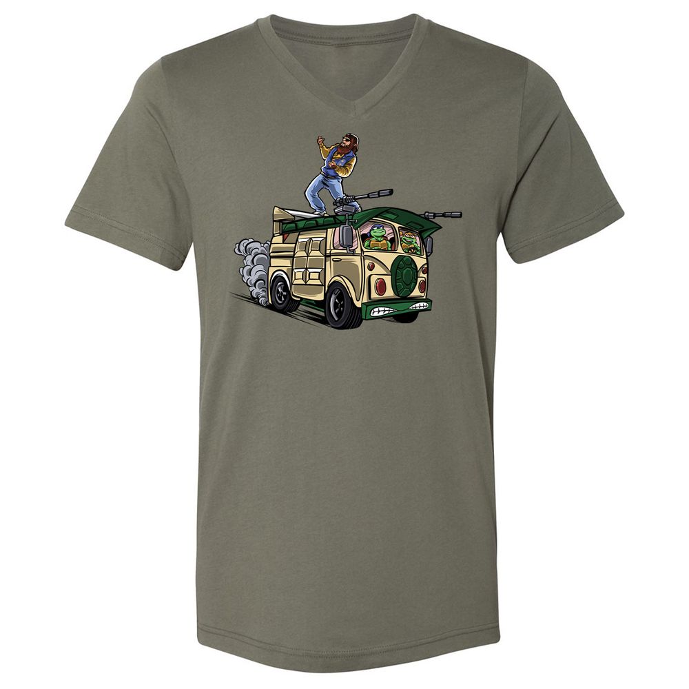 Unisex V-Neck T-Shirt - EYEQUJ66 - Military Green - 10