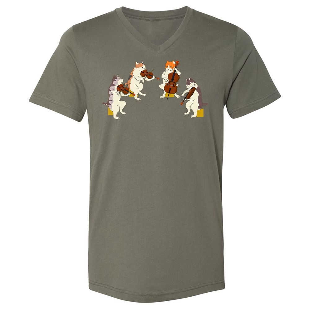 Unisex V-Neck T-Shirt - 9C3L1XJ8 - Military Green - 10