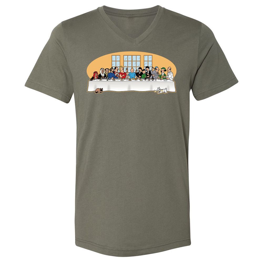 Unisex V-Neck T-Shirt - MR4HGLE6 - Military Green - 10