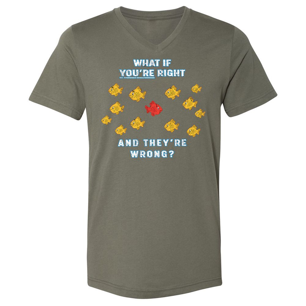 Unisex V-Neck T-Shirt - E7SCPC8Z - Military Green - 10