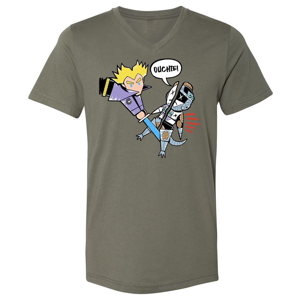 Unisex V-Neck T-Shirt - 64YUQTV5 - Military Green - 10