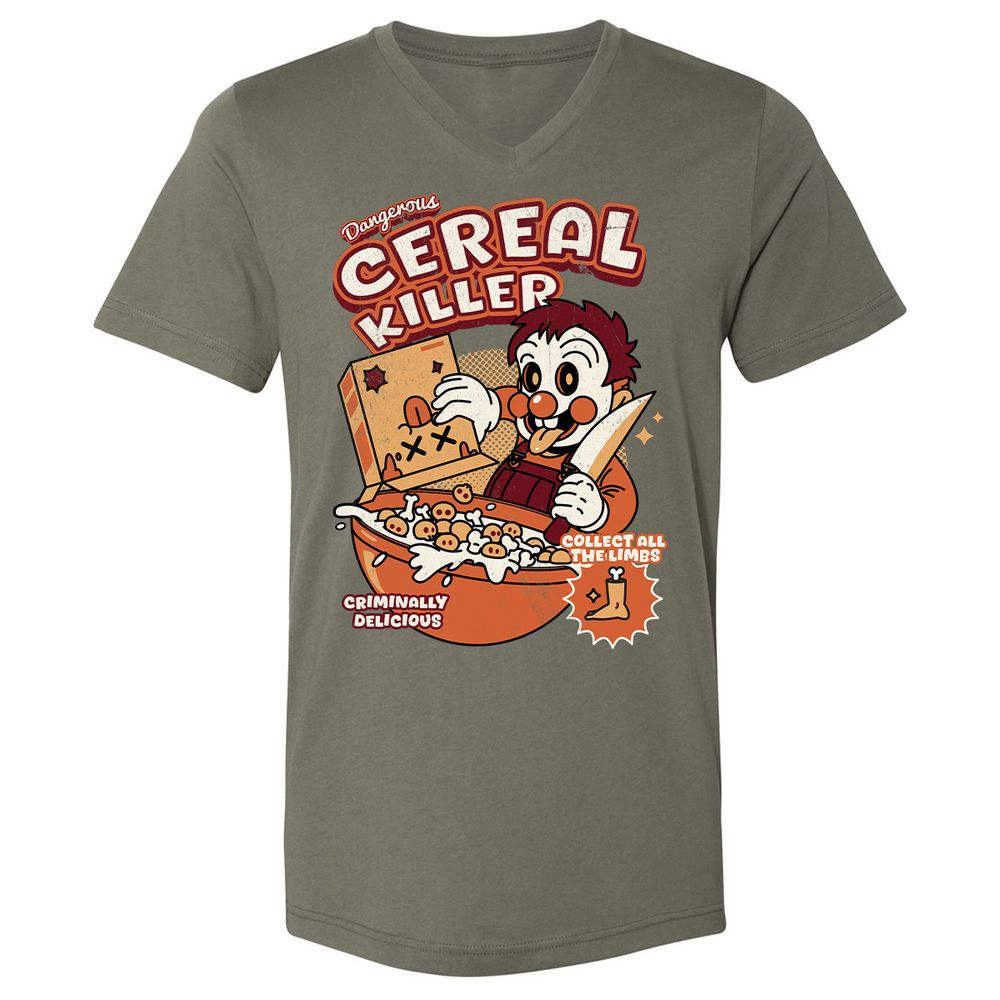 Unisex V-Neck T-Shirt - 7K6KNX7Q - Military Green - 10