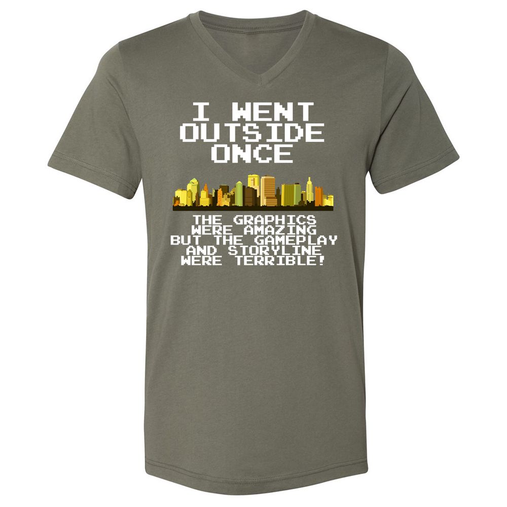 Unisex V-Neck T-Shirt - 991E19XM - Military Green - 10