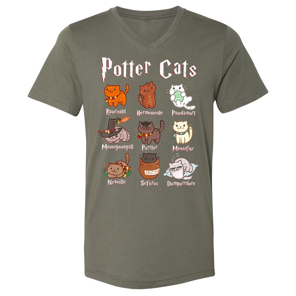 Unisex V-Neck T-Shirt - X7KL3T1V - Military Green - 10