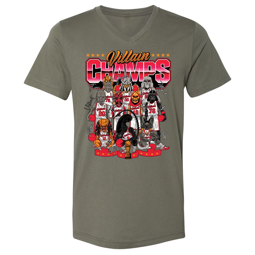 Unisex V-Neck T-Shirt - Y4TR4JV7 - Military Green - 10