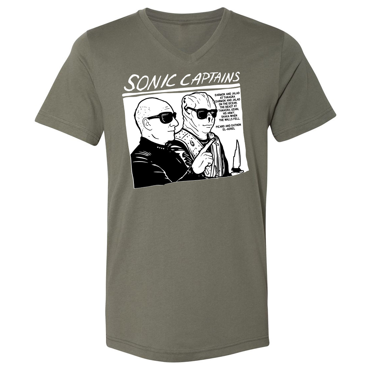 Unisex V-Neck T-Shirt - 89MD243Z - Military Green - 10