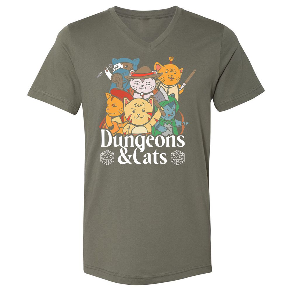 Unisex V-Neck T-Shirt - CUDMLNLW - Military Green - 10