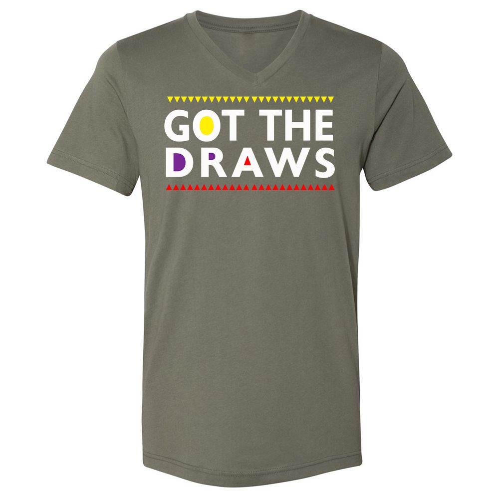 Unisex V-Neck T-Shirt - ZNJC92Q6 - Military Green - 10