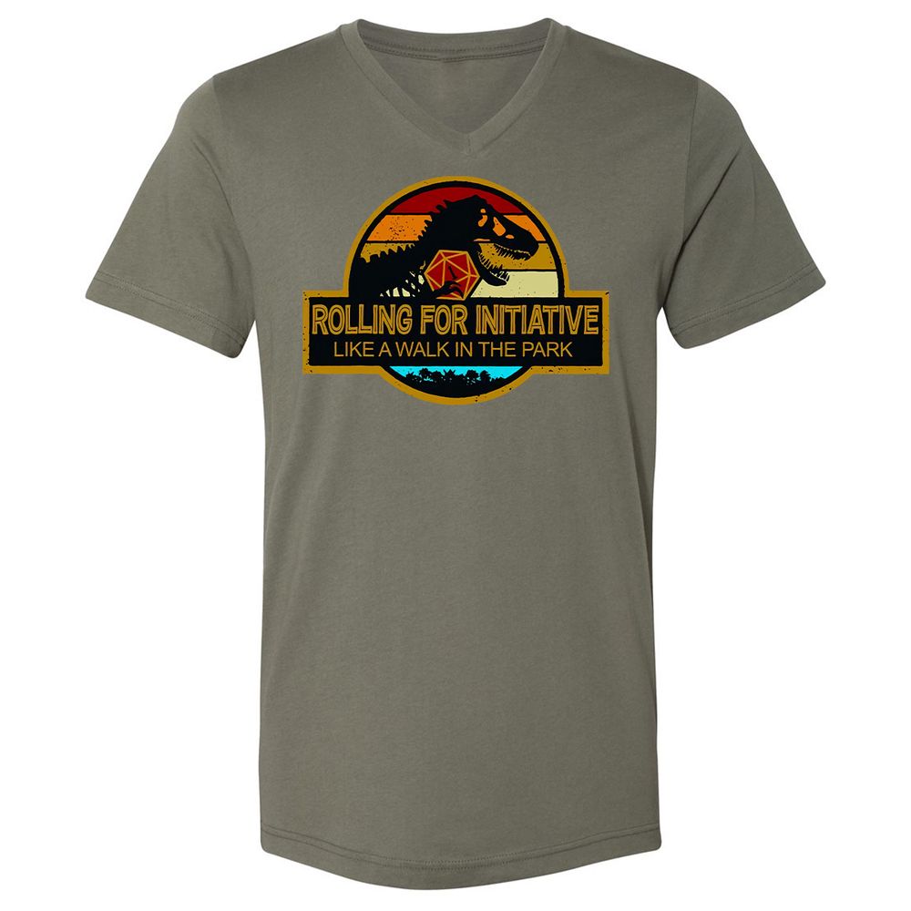 Unisex V-Neck T-Shirt - 4K5GHU14 - Military Green - 10