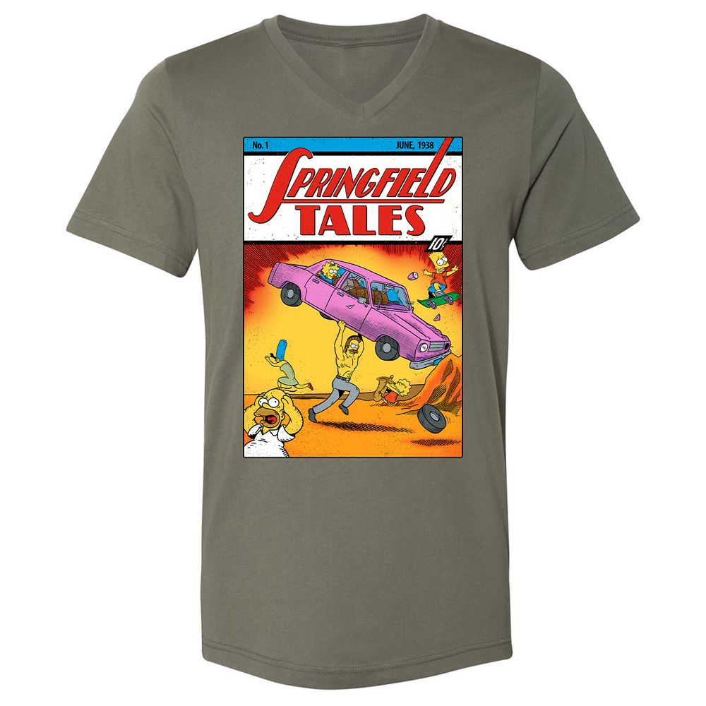 Unisex V-Neck T-Shirt - 7KMPH4NT - Military Green - 10