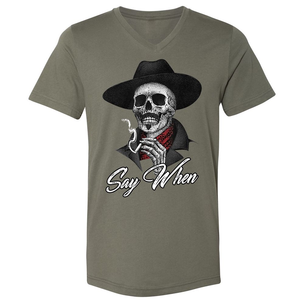 Unisex V-Neck T-Shirt - 5ZPEVTYX - Military Green - 10