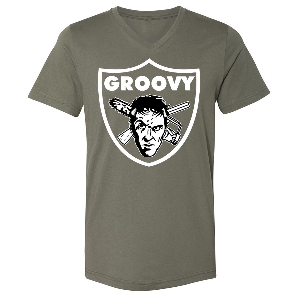 Unisex V-Neck T-Shirt - JSKTWD27 - Military Green - 10
