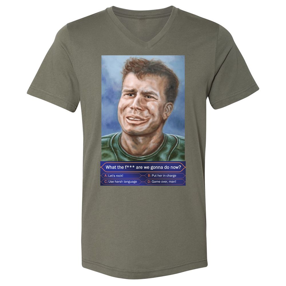 Unisex V-Neck T-Shirt - ZQC59P1V - Military Green - 10