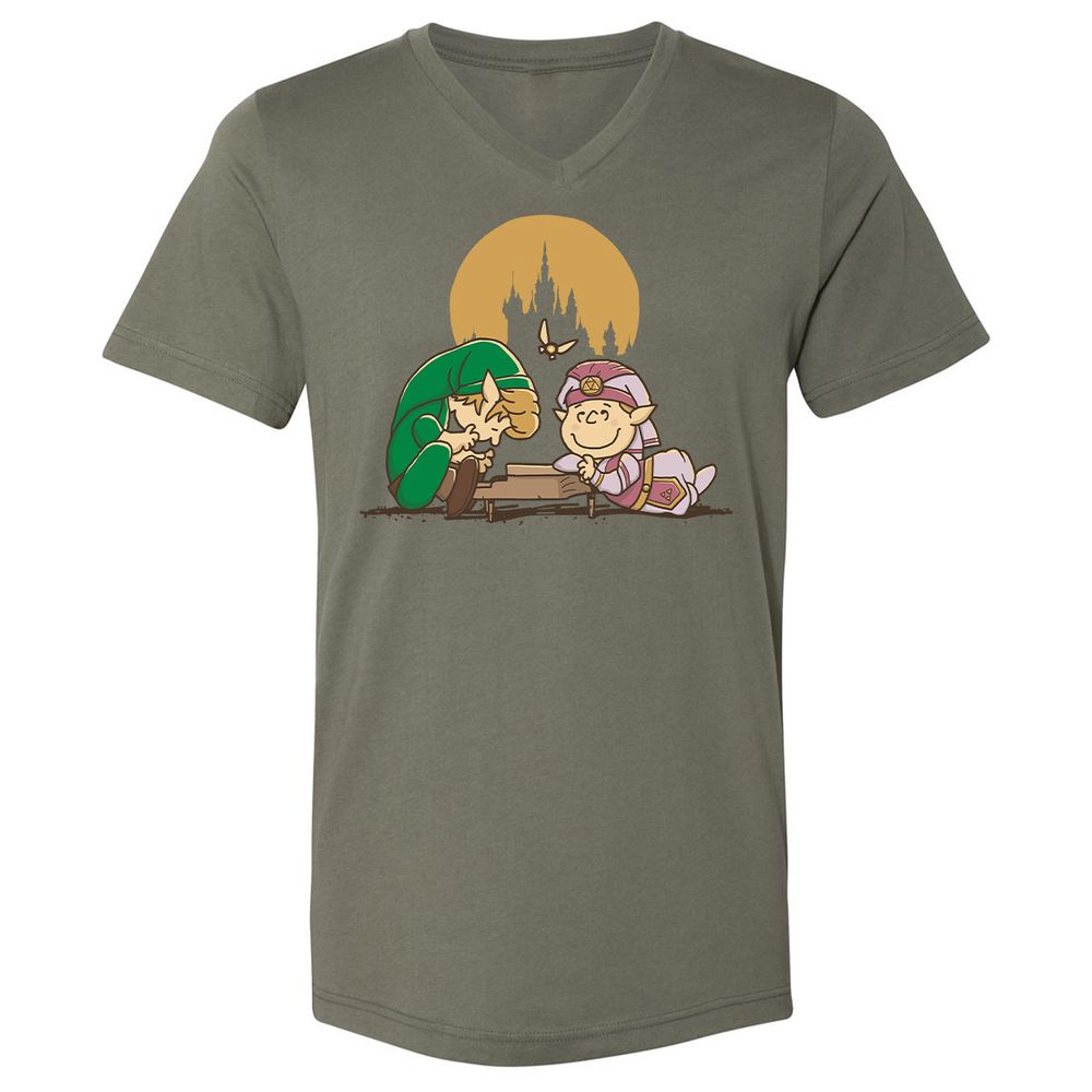 Unisex V-Neck T-Shirt - H357B76V - Military Green - 10