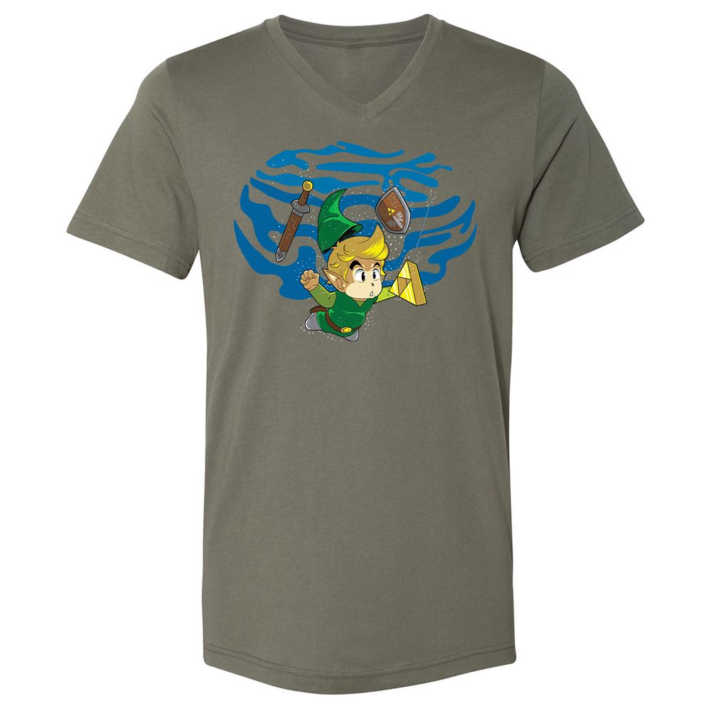Unisex V-Neck T-Shirt - TWEKVJS2 - Military Green - 10