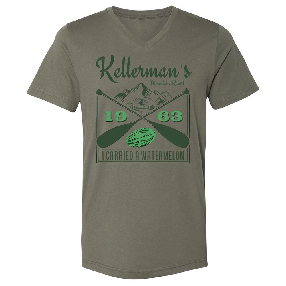Unisex V-Neck T-Shirt - TAT3ANAT - Military Green - 10