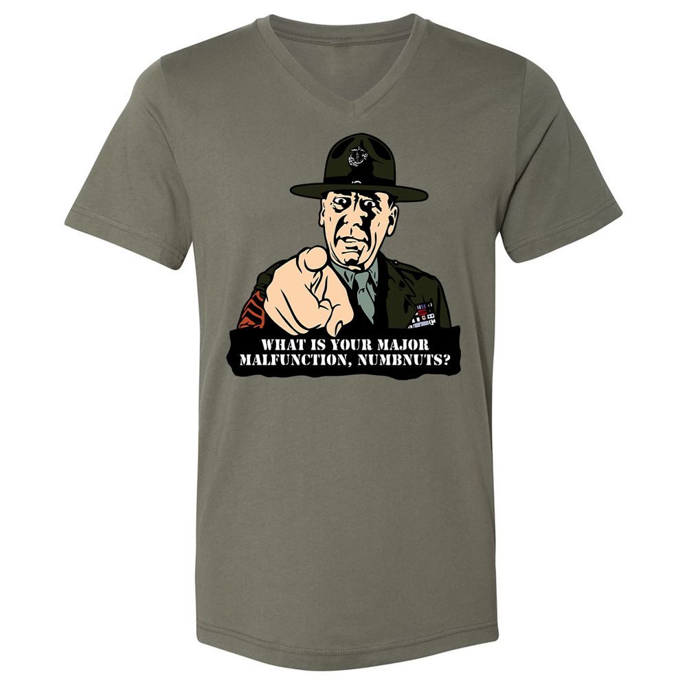 Unisex V-Neck T-Shirt - 4ZVMH4AR - Military Green - 10