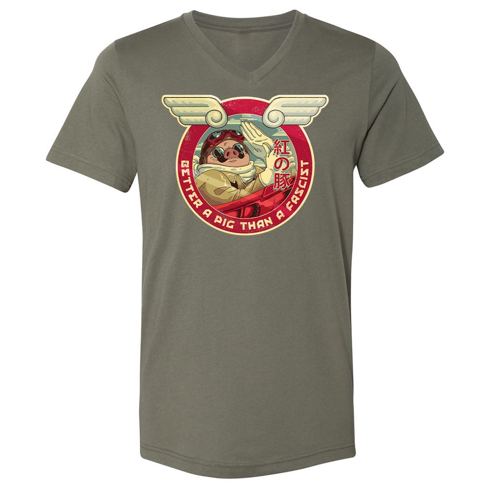 Unisex V-Neck T-Shirt - E2VGW65X - Military Green - 10