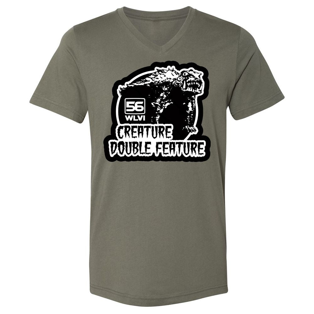 Unisex V-Neck T-Shirt - XCKNQ73Q - Military Green - 10