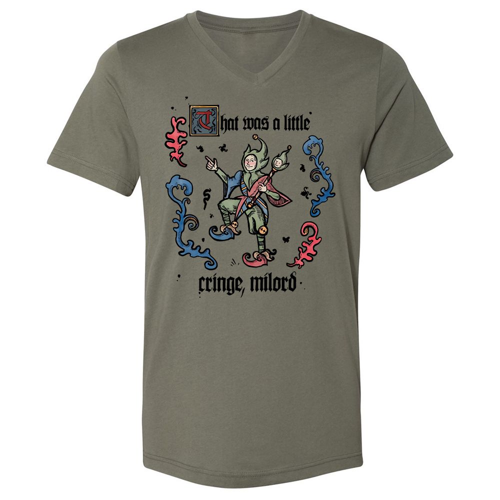 Unisex V-Neck T-Shirt - 8Y647KF7 - Military Green - 10