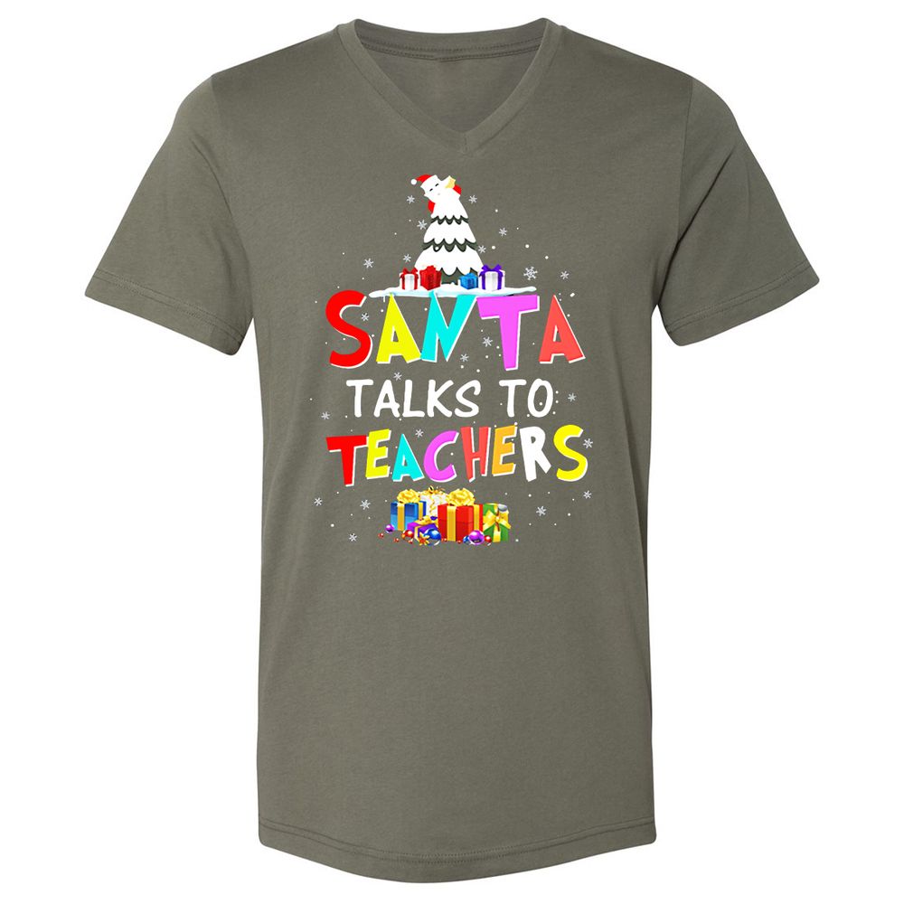 Unisex V-Neck T-Shirt - DWJW9GUA - Military Green - 10
