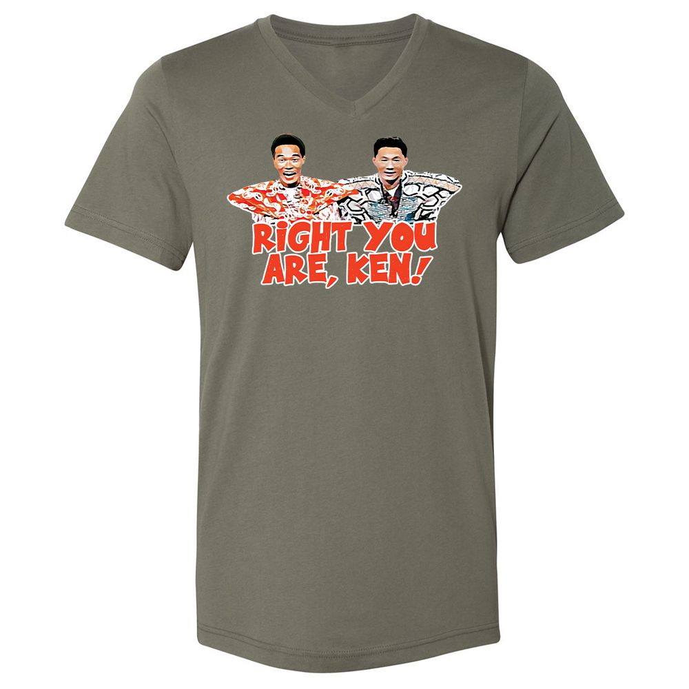 Unisex V-Neck T-Shirt - U2ZJXQJG - Military Green - 10