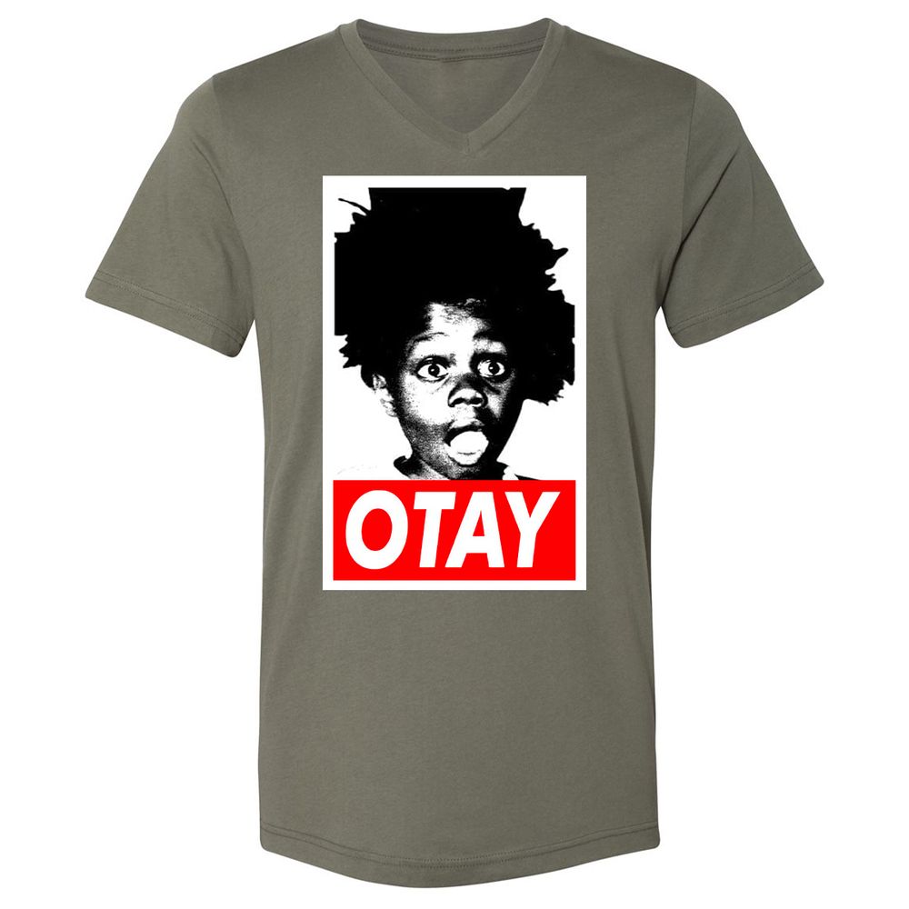 Unisex V-Neck T-Shirt - BW6CY1Y4 - Military Green - 10