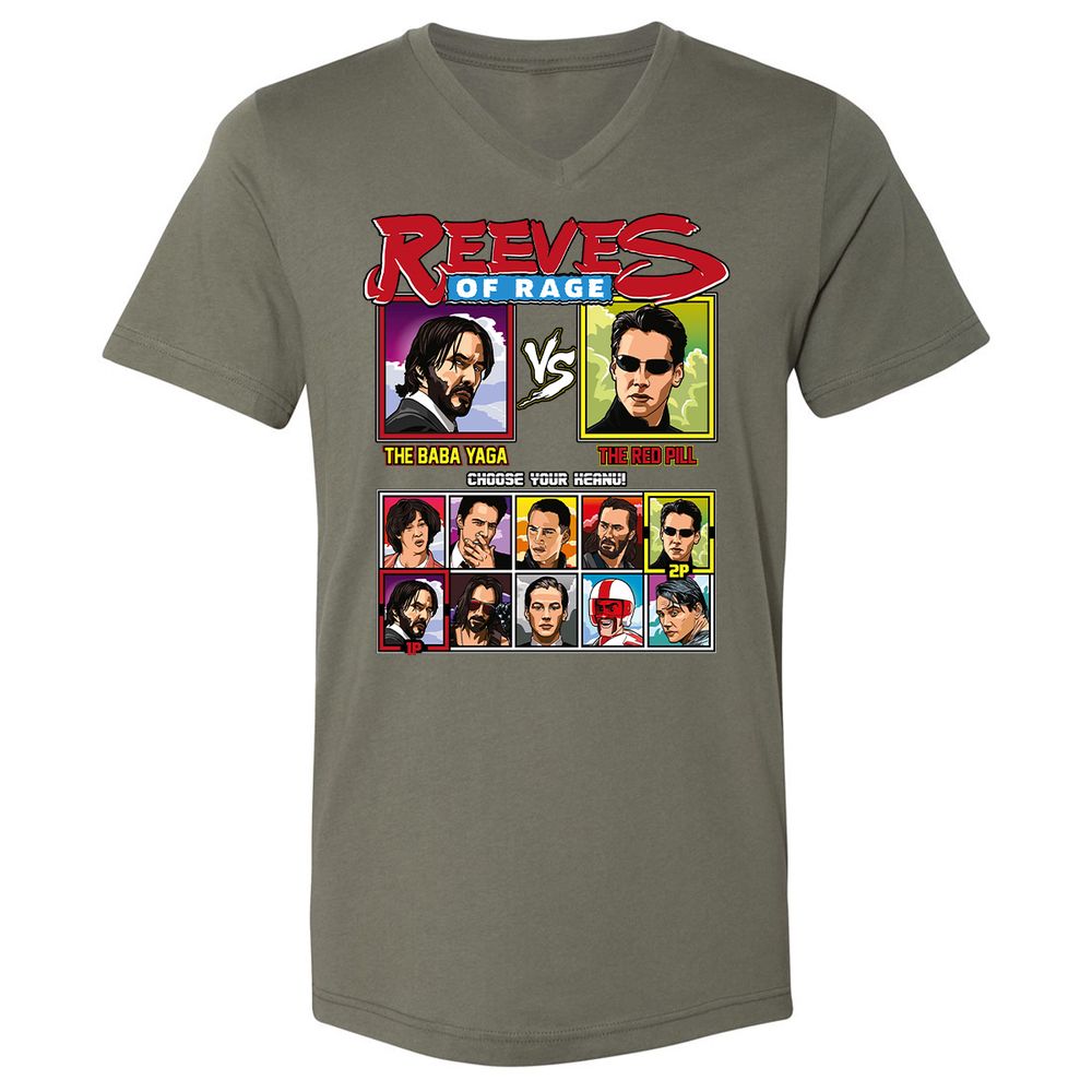 Unisex V-Neck T-Shirt - 579ZYE6U - Military Green - 10