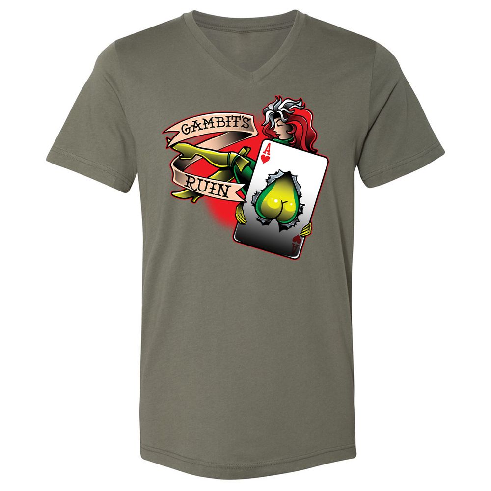 Unisex V-Neck T-Shirt - K19KYJFX - Military Green - 10
