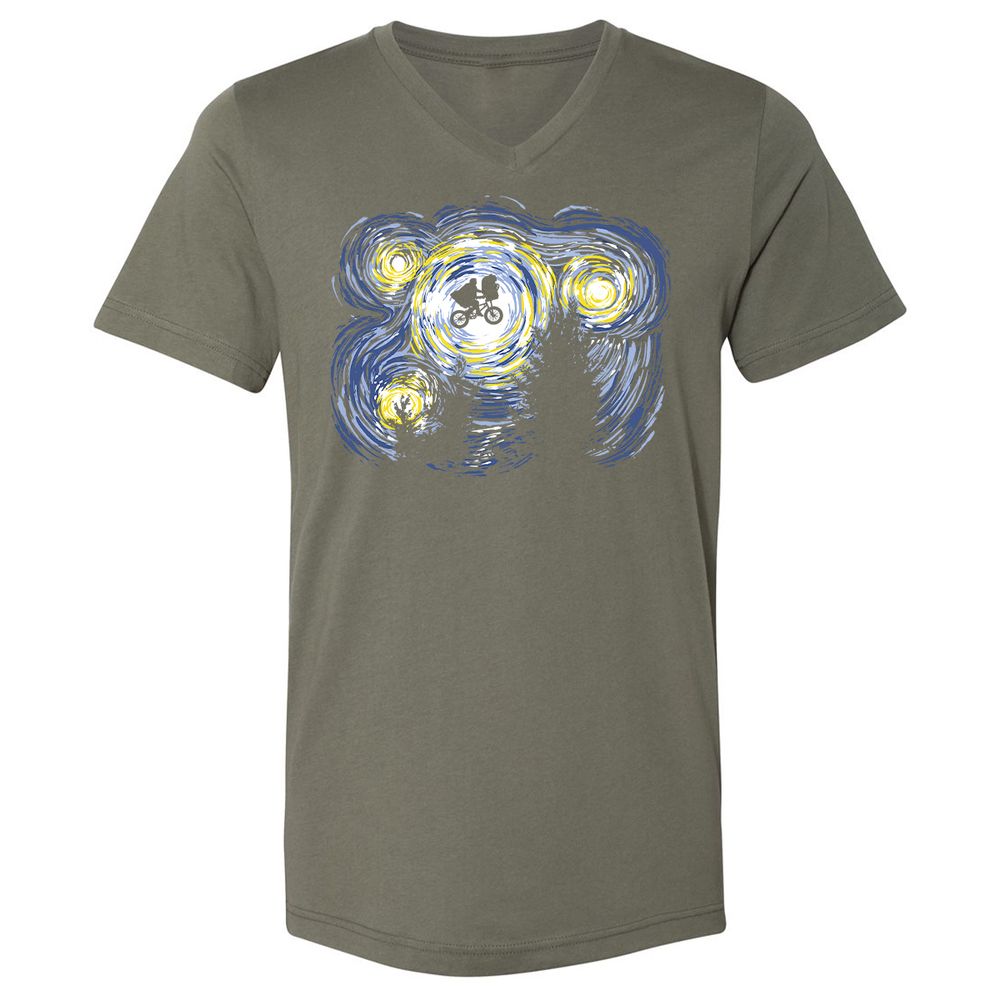 Unisex V-Neck T-Shirt - KNPXQMZB - Military Green - 10