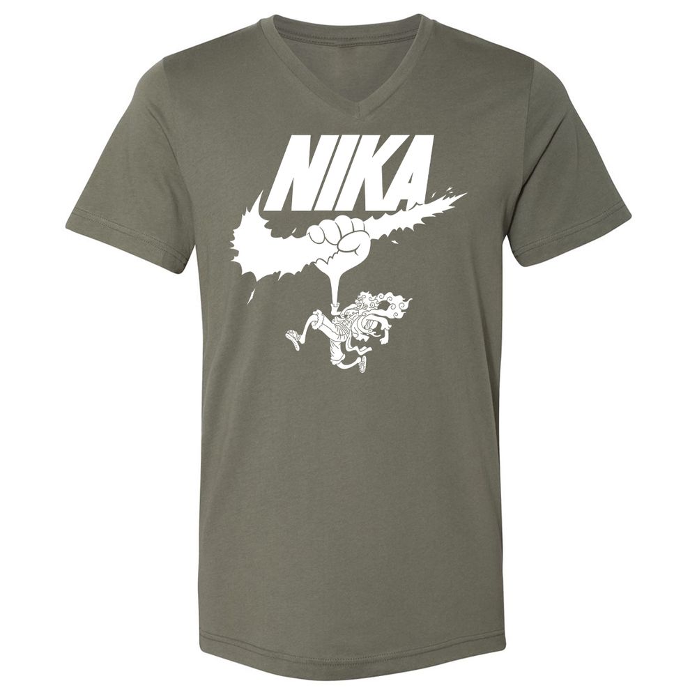 Unisex V-Neck T-Shirt - 8J69X42U - Military Green - 10
