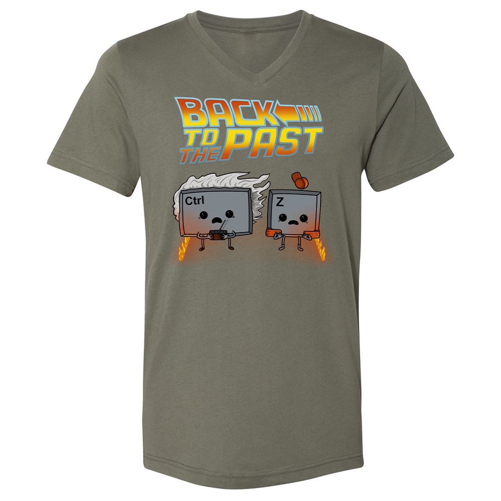 Unisex V-Neck T-Shirt - 8Y6F1LN1 - Military Green - 10