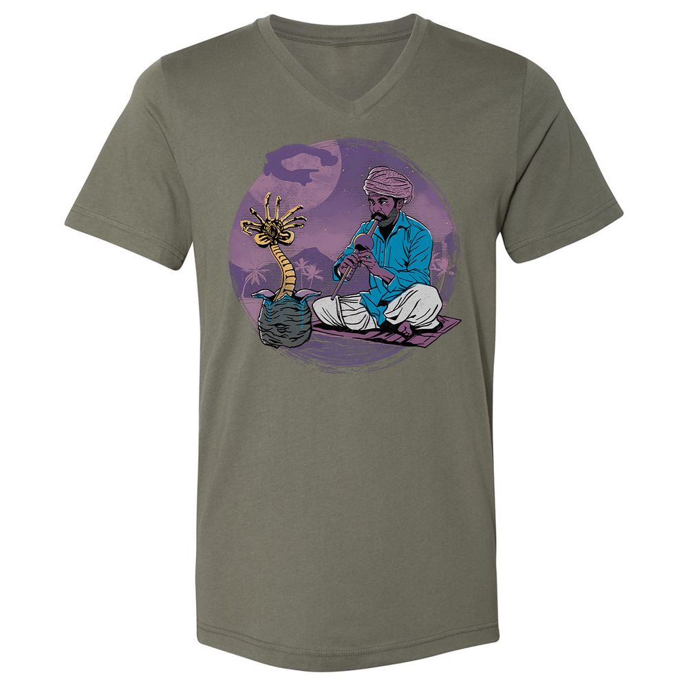 Unisex V-Neck T-Shirt - 2W9BNYK4 - Military Green - 10