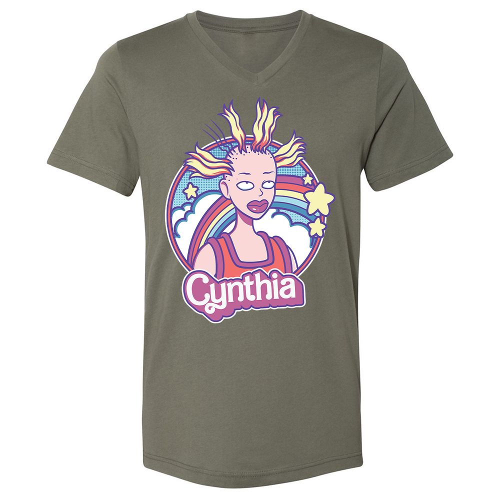 Unisex V-Neck T-Shirt - XKX7HKH4 - Military Green - 10