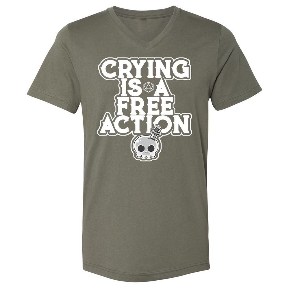 Unisex V-Neck T-Shirt - FFJMUMLK - Military Green - 10