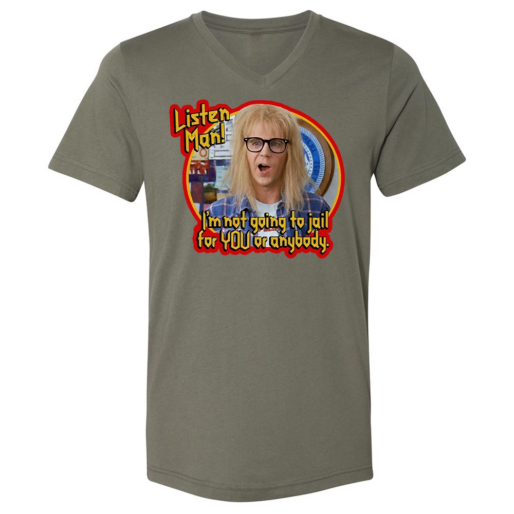 Unisex V-Neck T-Shirt - C4KL83RS - Military Green - 10